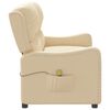 vidaXL Πολυθρόνα Μασάζ Ανακλινόμενη 2 Θέσεων Κρεμ Υφασμάτινη
