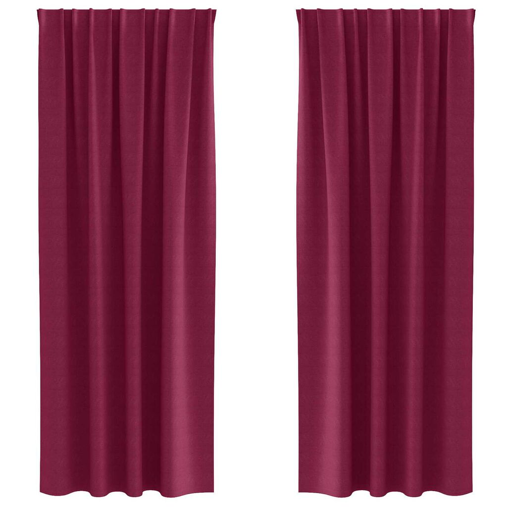 vidaXL Κουρτίνες με κουρτίνες 2 pcs Κόκκινο 260 x 140 εκ. Πολυεστέρας