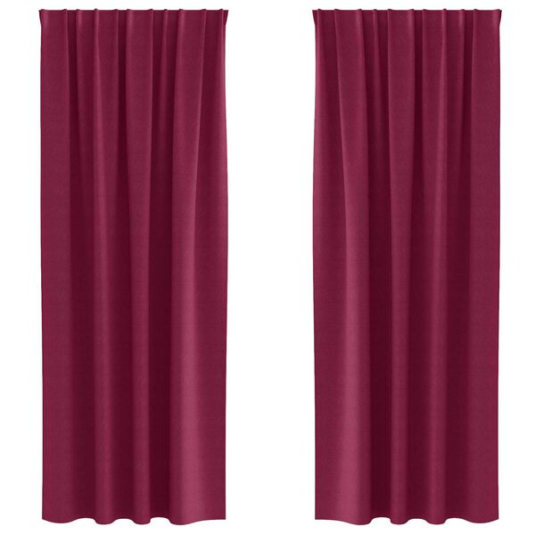 vidaXL Κουρτίνες με κουρτίνες 2 pcs Κόκκινο 260 x 140 εκ. Πολυεστέρας