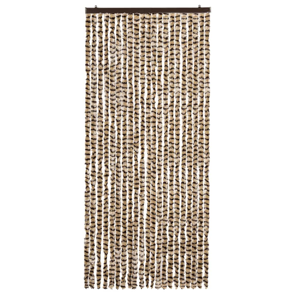 vidaXL Σήτα - Κουρτίνα Πόρτας Μπεζ / Καφέ 90 x 220 εκ. από Σενίλ