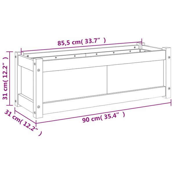 vidaXL Ζαρντινιέρα 90 x 31 x 31 εκ. από Εμποτισμένο Ξύλο Πεύκου
