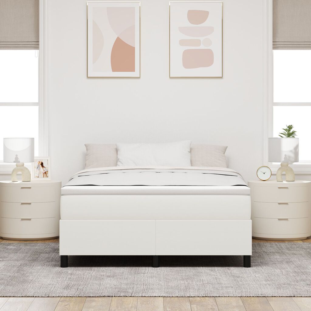 vidaXL Κρεβάτι με ελατήρια Κρεμ 160x200 εκ. από ύφασμα καρδουμελ