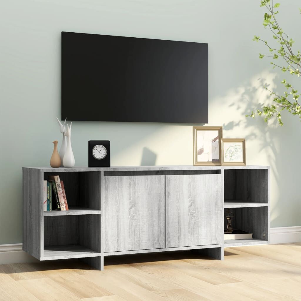 vidaXL Έπιπλο Τηλεόρασης Γκρι Sonoma 130x35x50 εκ. από Μοριοσανίδα
