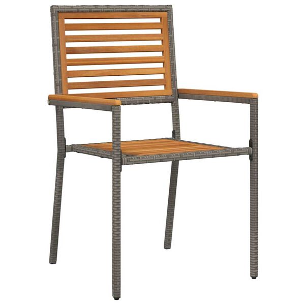 vidaXL Σέτ φαγητού για κήπο 7 pcs Γκρι και Καφέ 200 x 100 x 75 cm