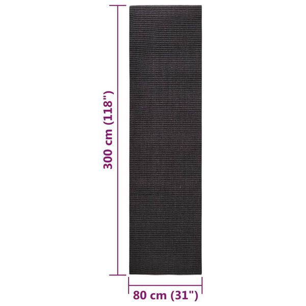 vidaXL Χαλί για Ονυχοδρόμιο Μαύρο 80 x 300 εκ. από Σιζάλ