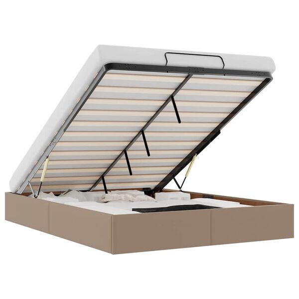 vidaXL Οθωμανικό κρεβάτι χωρίς στρώμα Cappucino 140x190cm Faux Leather