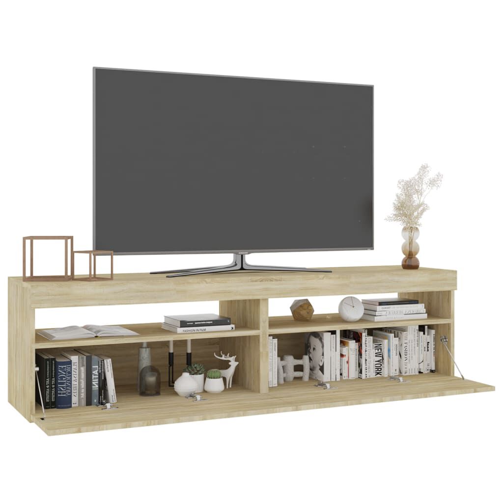 vidaXL Έπιπλο Τηλεόρασης με LED 2 τεμ. Sonoma Δρυς 75 x 35 x 40 εκ.