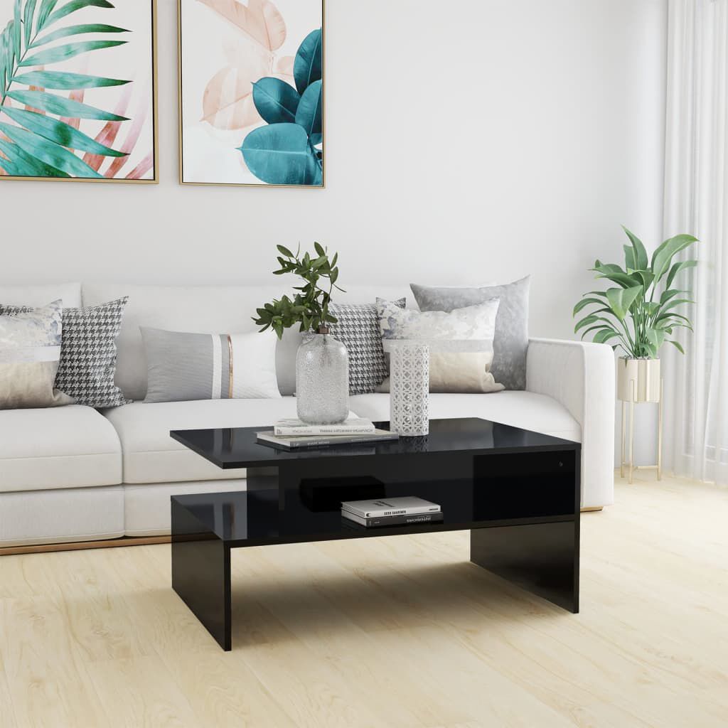 vidaXL Τραπεζάκι Σαλονιού Γυαλιστερό Μαύρο 90x60x42,5 εκ. Μοριοσανίδα
