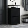 vidaXL Παπουτσοθήκη Μαύρη 60 x 34 x 112 εκ. από Επεξεργασμένο Ξύλο