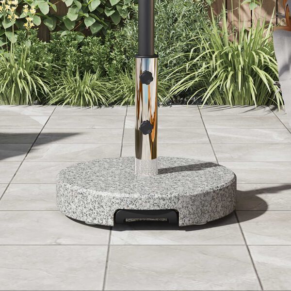 vidaXL Βάση Ομπρέλας με Ρόδες Γκρι Γρανίτη 29 kg