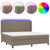 vidaXL &Kappa;&rho;&epsilon;&beta;ά&tau;&iota; Boxspring &mu;&epsilon; &Sigma;&tau;&rho;ώ&mu;&alpha; & LED Taupe 200x200 &epsilon;&kappa;. &Upsilon;&phi;&alpha;&sigma;&mu;ά&tau;&iota;&nu;&omicron;