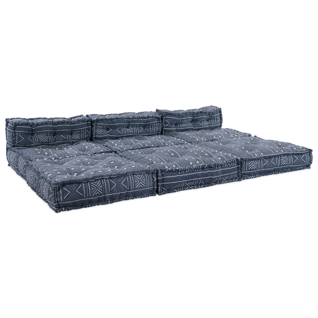 Kαναπές Pouffe 4 Θέσεων Modular Convertible VidaXL από Ίνες Indigo
