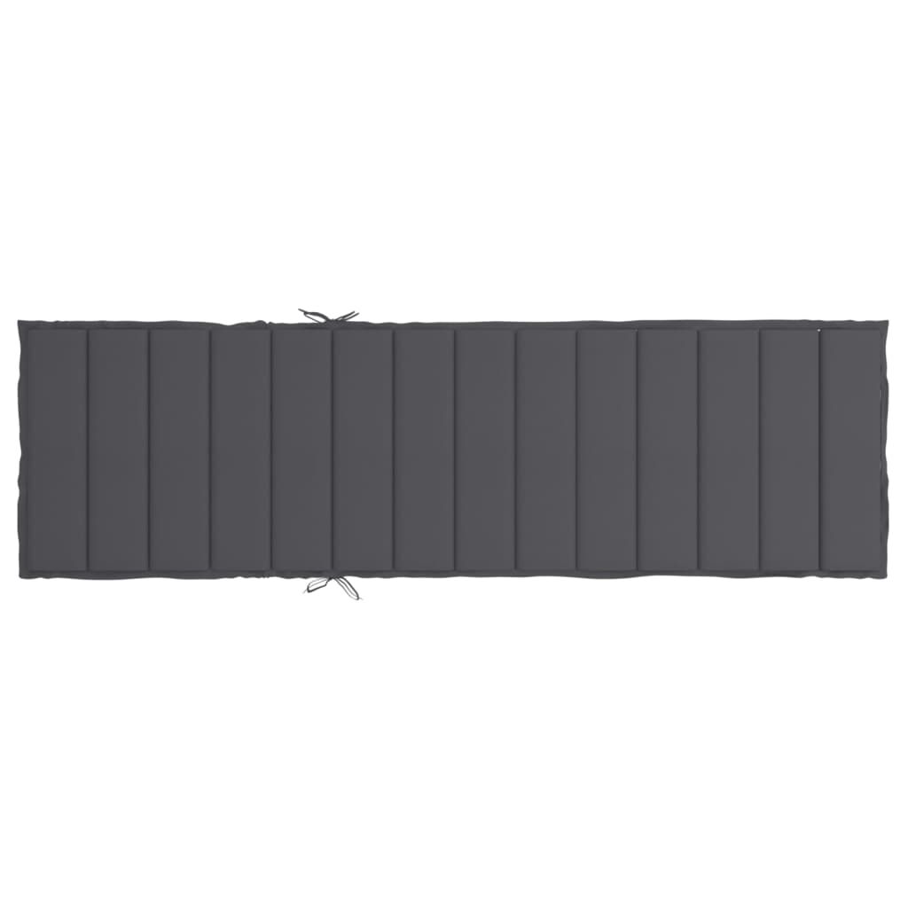 vidaXL Μαξιλάρι Ξαπλώστρας Ανθρακί 200 x 60 x 3 εκ. από Ύφασμα Oxford