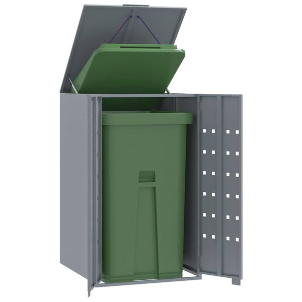 vidaXL Πλαίσιο Κάδου Απορριμμάτων 1 Κάδος Γκρι 69x79x117 εκ. Ατσάλι