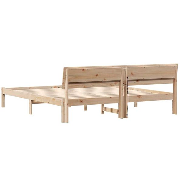 vidaXL Σκελετός Κρεβατιού Καφέ 180 x 200 cm Μασίφ ξύλο πεύκου