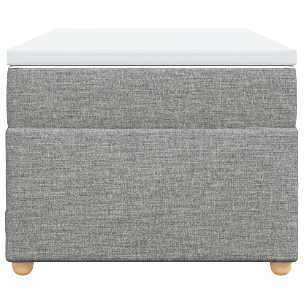 vidaXL Κρεβάτι Boxspring με Στρώμα Ανοιχτό Γκρι 90x200 εκ. Υφασμάτινο