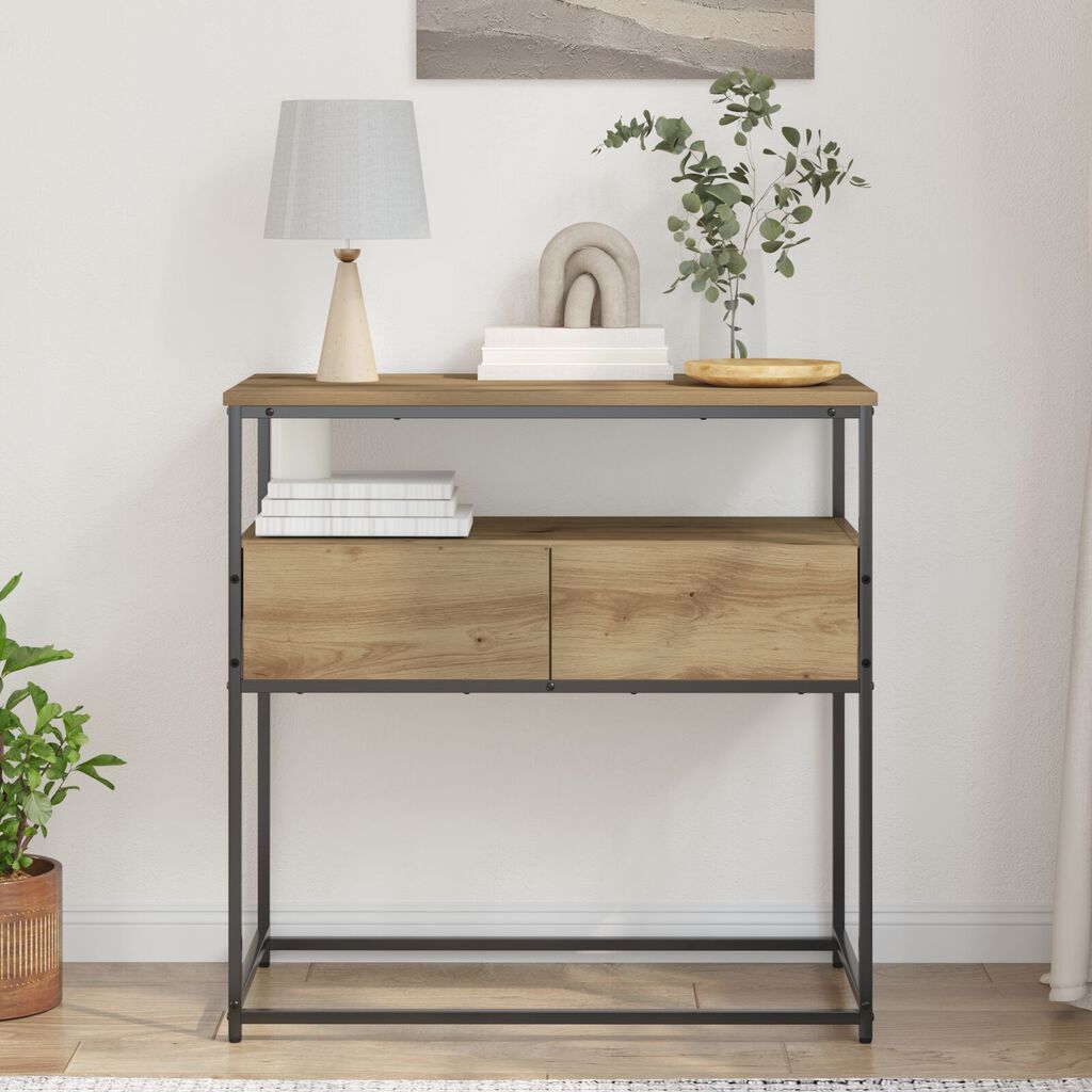 vidaXL Τραπέζι Σαλονιού Artisan Oak 75x40x75 εκ Επεξεργασμένο Ξύλο και Χάλυβας