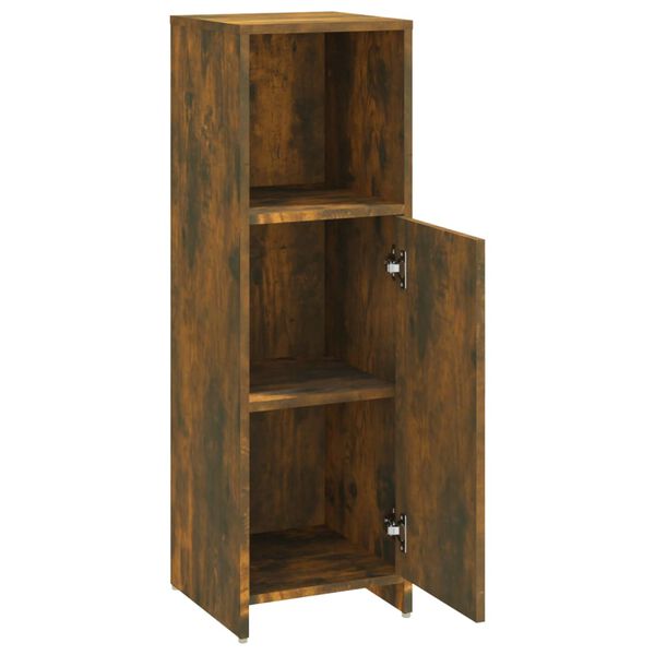 vidaXL Ντουλάπι Μπάνιου Καπνιστή Δρυς 30x30x95 εκ. Επεξεργασμένο Ξύλο