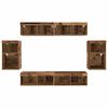 vidaXL Κέντρο Ψυχαγωγίας Επιτοίχιο 8 pcs Παλαιό ξύλο 40 x 28.5 x 40 εκ