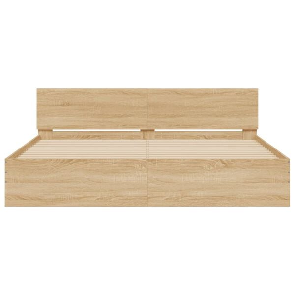 vidaXL Πλαίσιο Κρεβατιού με Κεφαλάρι Sonoma Δρυς 180x200 εκ.