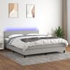 vidaXL &Kappa;&rho;&epsilon;&beta;ά&tau;&iota; Boxspring &mu;&epsilon; &Sigma;&tau;&rho;ώ&mu;&alpha; & LED &Alpha;&nu;.&Gamma;&kappa;&rho;&iota; 160x200 &epsilon;&kappa; &Upsilon;&phi;&alpha;&sigma;&mu;ά&tau;&iota;&nu;&omicron;
