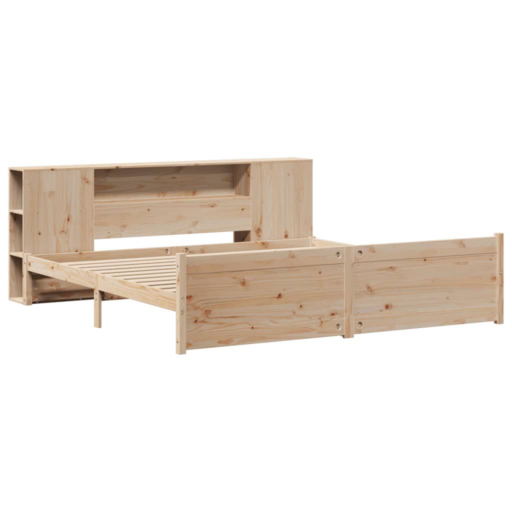 vidaXL Κρεβάτι Βιβλιοθήκη Χωρίς Στρώμα 180x200 εκ Μασίφ Ξύλο Πεύκου