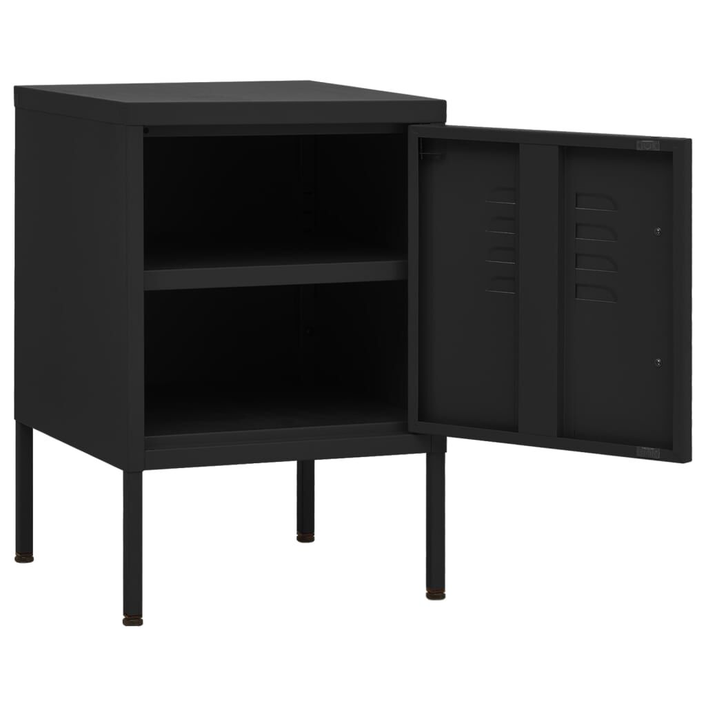 vidaXL Κομοδίνα 2 τεμ. Μαύρα 35 x 35 x 51 εκ. Ατσάλινα