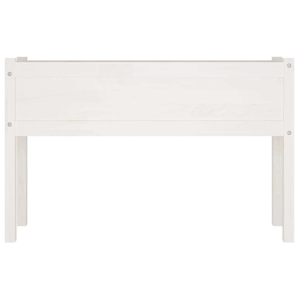 vidaXL Ζαρντινιέρα Λευκή 110 x 31 x 70 εκ. από Μασίφ Ξύλο Πεύκου