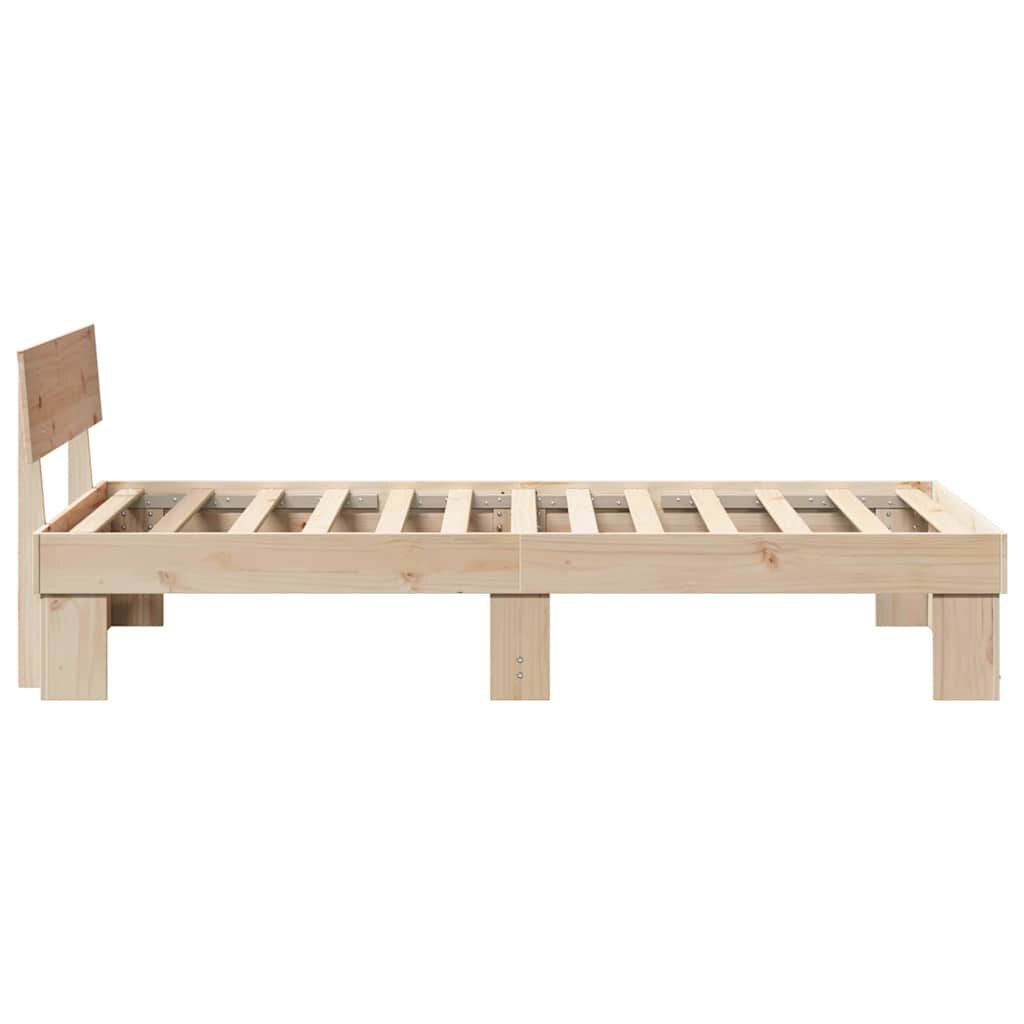 vidaXL Σκελετός Κρεβατιού Καφέ 75 x 190 cm Μασίφ ξύλο πεύκου