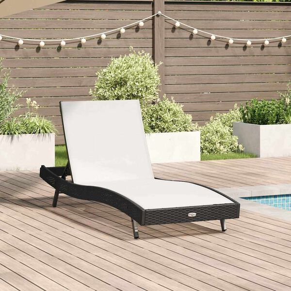 vidaXL Ξαπλώστρα 1-πρόσωπο Μαύρο και Λευκό 70 x 197 x 82 εκ.
