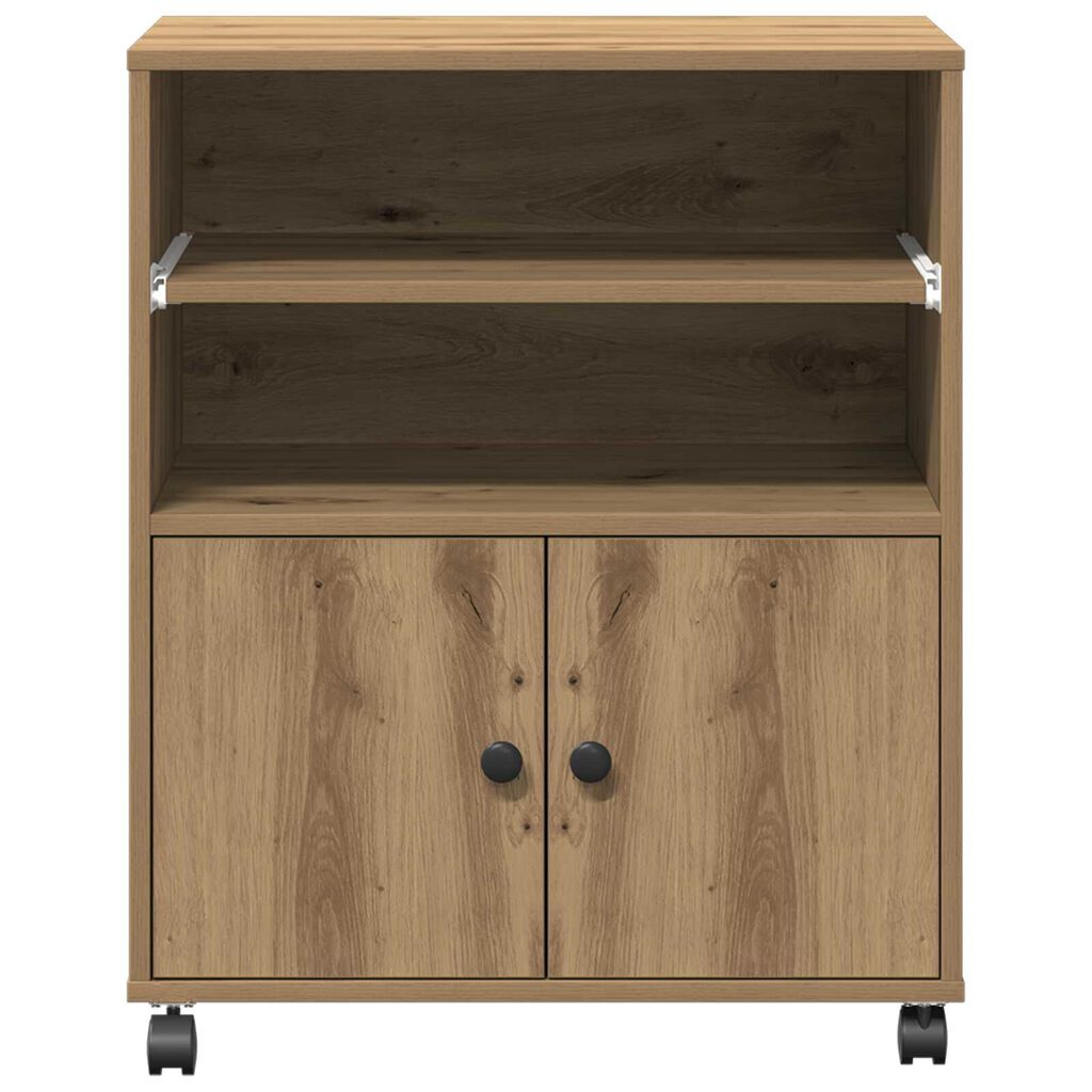 vidaXL Στάντ εκτυπωτή με ρόδες Artisan Oak 60x48x74 εκ.