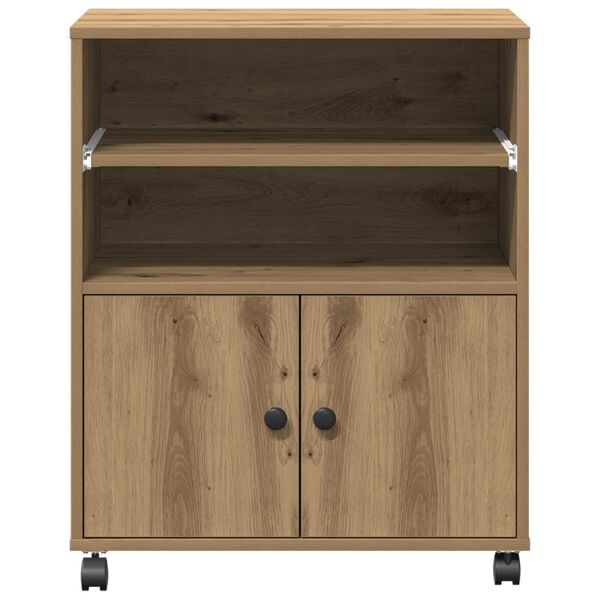 vidaXL Στάντ εκτυπωτή με ρόδες Artisan Oak 60x48x74 εκ.