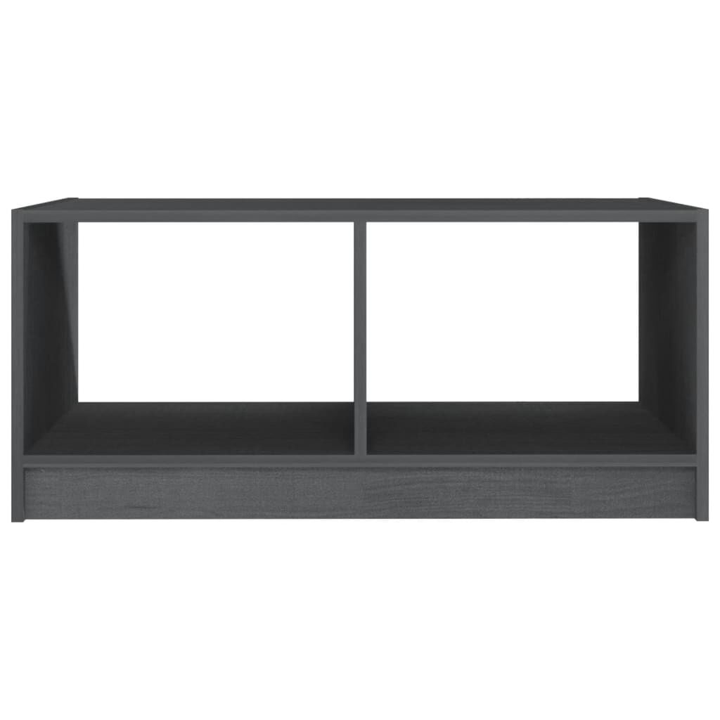 vidaXL Τραπεζάκι Σαλονιού Γκρι 75 x 50 x 33,5 εκ από Μασίφ Ξύλο Πεύκου