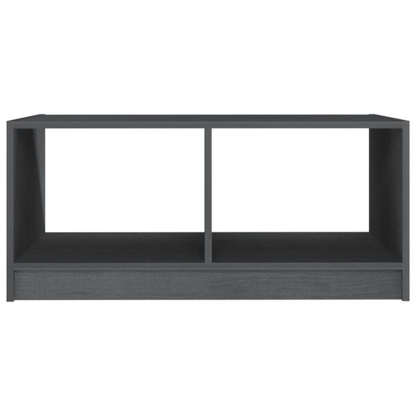 vidaXL Τραπεζάκι Σαλονιού Γκρι 75 x 50 x 33,5 εκ από Μασίφ Ξύλο Πεύκου