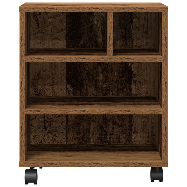 vidaXL Ράφι Εκτυπωτή με Ρόδες Παλιό Ξύλο 41x32x48 εκ