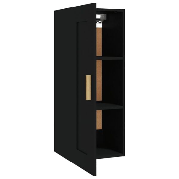 vidaXL Ντουλάπι Τοίχου Μαύρο 35x34x90 εκ. Επεξεργασμένο Ξύλο