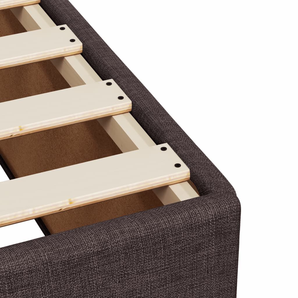 vidaXL Κρεβάτι Boxspring με Στρώμα Σκούρο Καφέ 180x200 εκ Υφασμάτινο