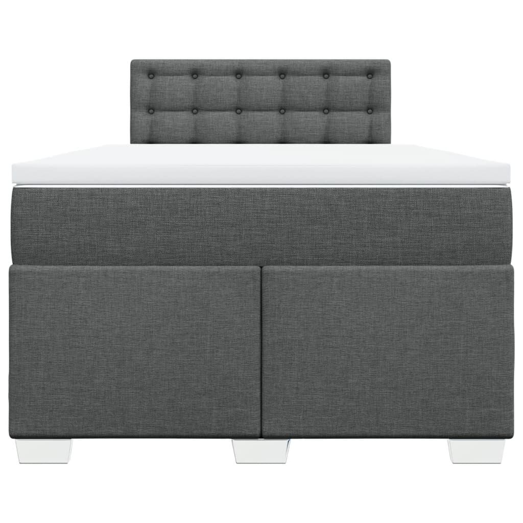 vidaXL Κρεβάτι Boxspring με Στρώμα Σκούρο Γκρι 120x190 εκ Υφασμάτινο