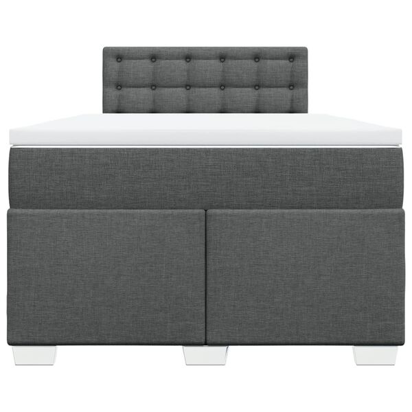 vidaXL Κρεβάτι Boxspring με Στρώμα Σκούρο Γκρι 120x190 εκ Υφασμάτινο