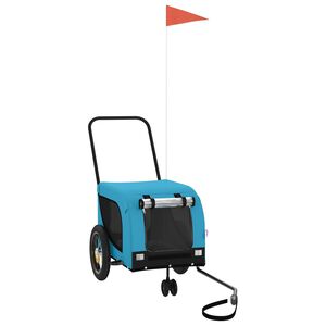 vidaXL Τρέιλερ Ποδηλάτου Κατοικίδιων Μπλε/Μαύρο Ύφασμα Oxford/Σίδηρος