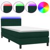 vidaXL &Kappa;&rho;&epsilon;&beta;ά&tau;&iota; Boxspring &mu;&epsilon; &Sigma;&tau;&rho;ώ&mu;&alpha; & LED &sigma;&kappa;&omicron;ύ&rho;&omicron; &pi;&rho;ά&sigma;&iota;&nu;&omicron; 100x220cm &Beta;&epsilon;&lambda;&omicron;ύ&delta;&iota;&nu;&omicron;