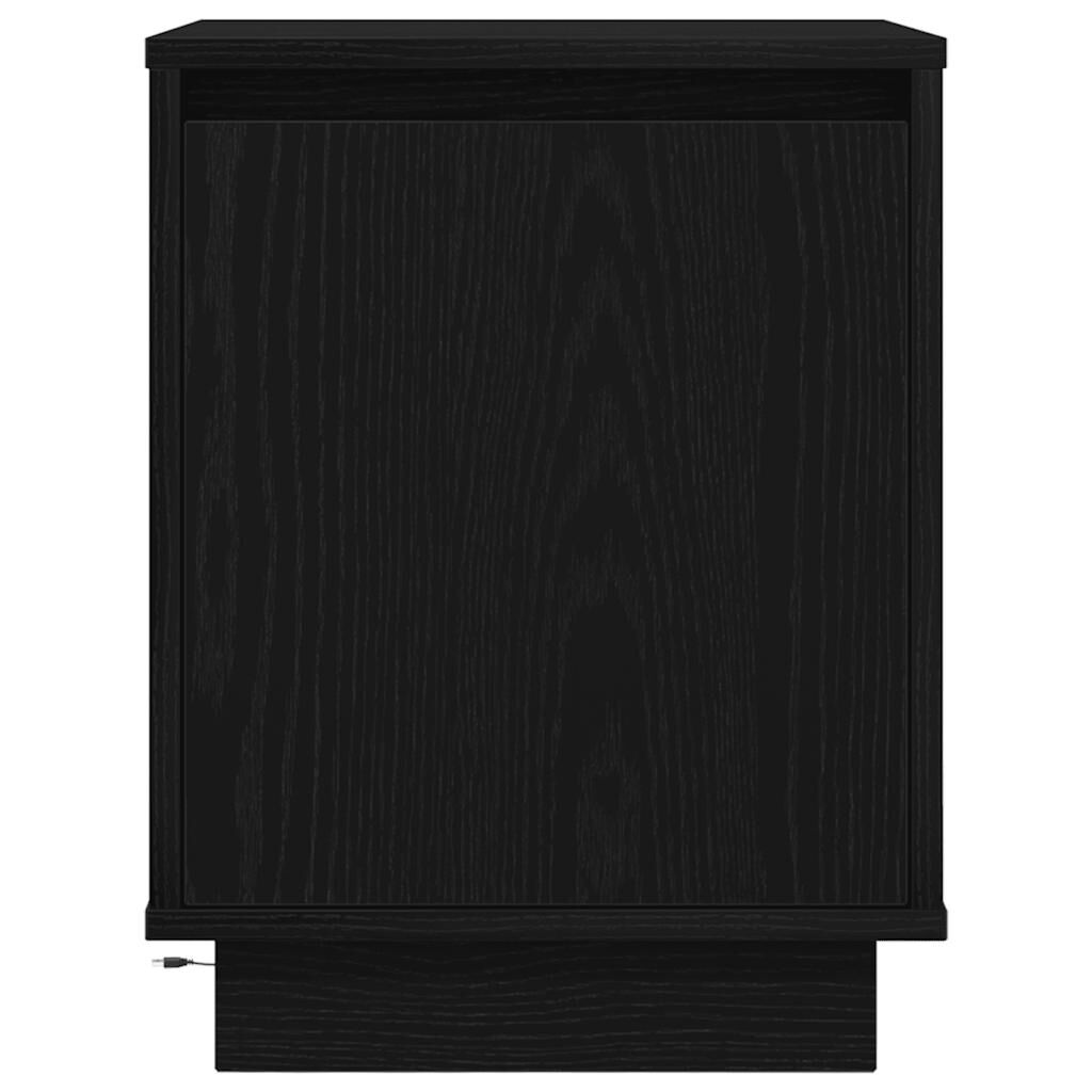 vidaXL Κομοδίνο με φώτα LED Μαύρο 38x34x50 cm