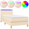 vidaXL &Kappa;&rho;&epsilon;&beta;ά&tau;&iota; Boxspring &mu;&epsilon; &Sigma;&tau;&rho;ώ&mu;&alpha; & LED &Kappa;&rho;&epsilon;&mu; 90x200 &epsilon;&kappa;. &Upsilon;&phi;&alpha;&sigma;&mu;ά&tau;&iota;&nu;&omicron;