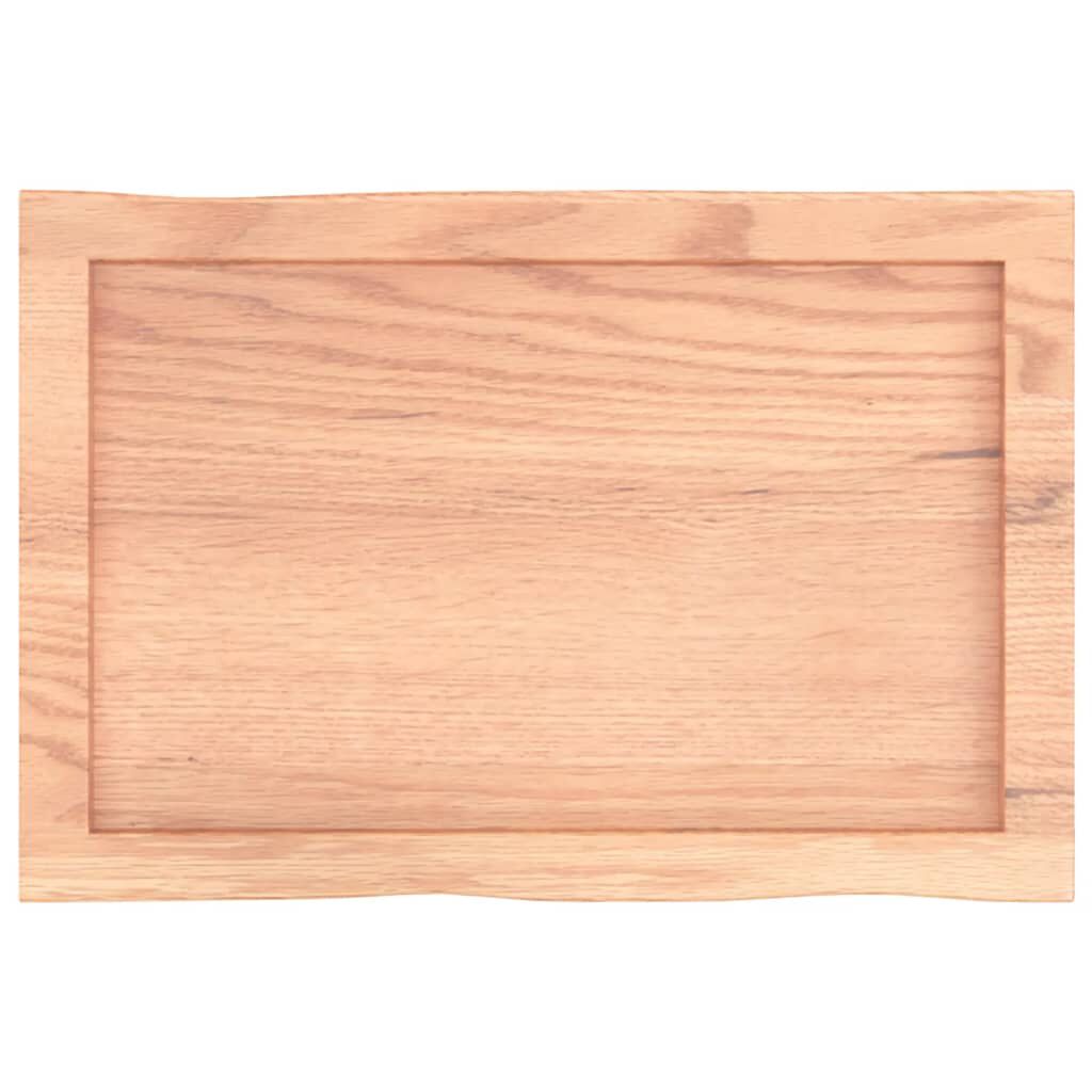 vidaXL Επιφ Τραπεζιού Αν Καφέ 60x40x(2-6)εκ. Ακατέργ. Μασίφ Ξύλο Δρυός