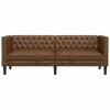 vidaXL Καναπές Chesterfield 3θέσιος Καφέ δέρμα Faux Suede Brown