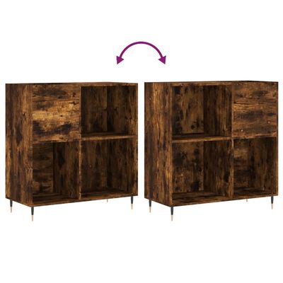 vidaXL Δισκοθήκη Καπνιστή Δρυς 84,5 x 38 x 89 εκ. από Επεξεργ. Ξύλο