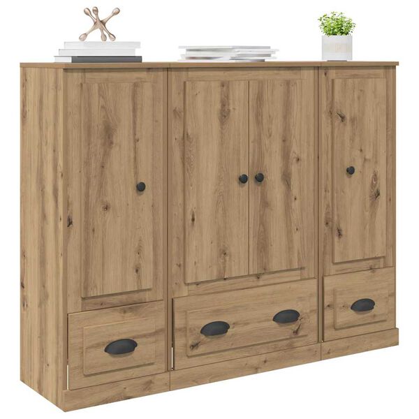 vidaXL Highboard &mu;&epsilon; &sigma;&upsilon;&rho;&tau;ά&rho;&iota; 3 pcs Artisan Oak &Epsilon;&pi;&epsilon;&xi;&epsilon;&rho;&gamma;&alpha;&sigma;&mu;έ&nu;&omicron; &xi;ύ&lambda;&omicron;