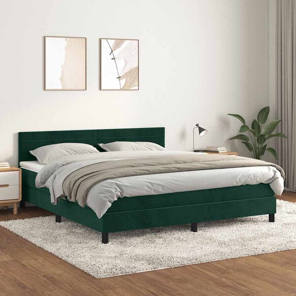 vidaXL &Kappa;&rho;&epsilon;&beta;ά&tau;&iota; Boxspring &mu;&epsilon; &Sigma;&tau;&rho;ώ&mu;&alpha; &Sigma;&kappa;&omicron;ύ&rho;&omicron; &Pi;&rho;ά&sigma;&iota;&nu;&omicron; 180x200&epsilon;&kappa;. &Beta;&epsilon;&lambda;&omicron;ύ&delta;&iota;&nu;&omicron;