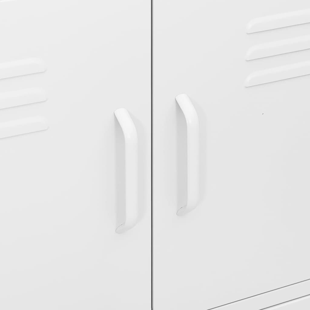 vidaXL Ντουλάπι Αποθήκευσης Λευκό 80 x 35 x 101,5 εκ. από Ατσάλι