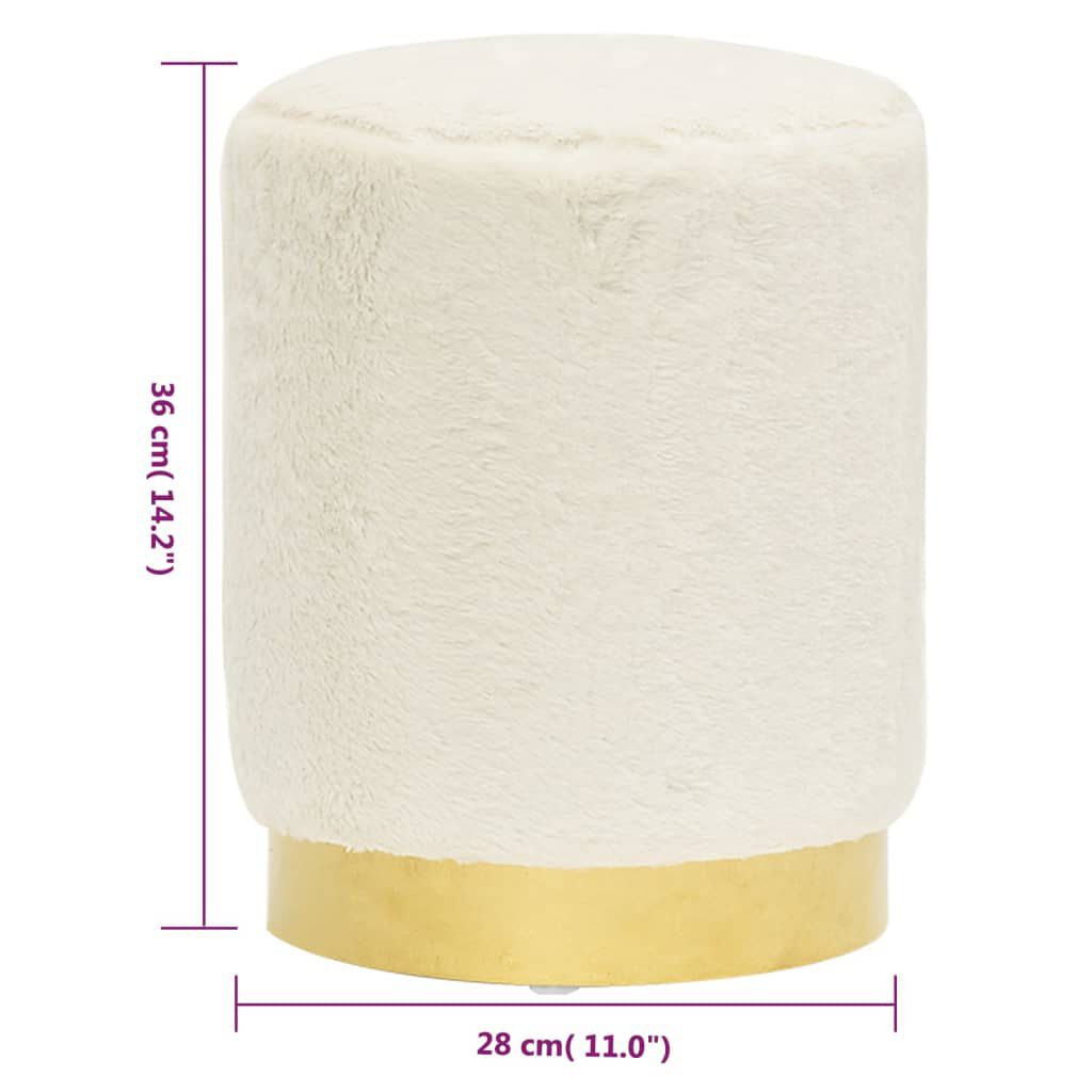 vidaXL Στρογγυλό Σκαμπό Hocker Λευκό Βελούδινο 28 x 36 cm